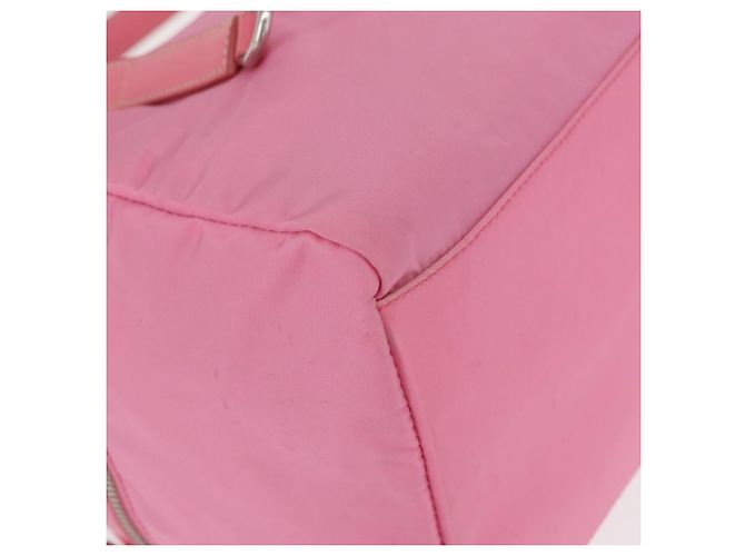 PRADA Borsa a mano in nylon rosa argento Auth 154369 - vista 15
