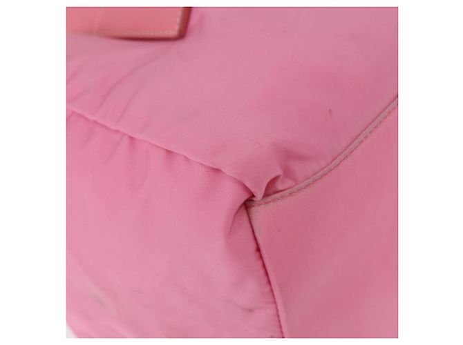 PRADA Borsa a mano in nylon rosa argento Auth 154369 - vista 17