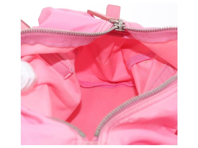 PRADA Borsa a mano in nylon rosa argento Auth 154369 - vista 21