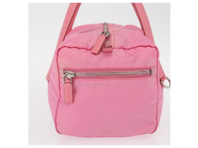 PRADA Borsa a mano in nylon rosa argento Auth 154369 - vista 5