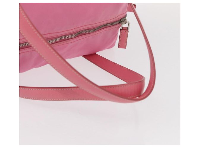 PRADA Borsa a mano in nylon rosa argento Auth 154369 - vista 8