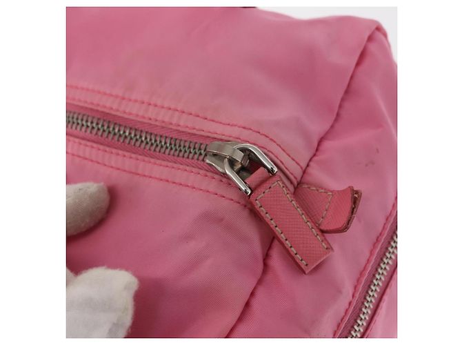 PRADA Borsa a mano in nylon rosa argento Auth 154369 - vista 9