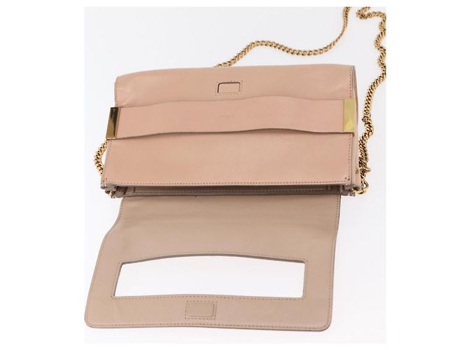 Chloé Borsa a spalla in pelle Chloe con catena rosa oro Auth BA8401 D'oro - vista 10