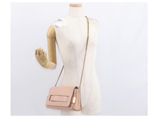 Chloé Borsa a spalla in pelle Chloe con catena rosa oro Auth BA8401 D'oro - vista 22