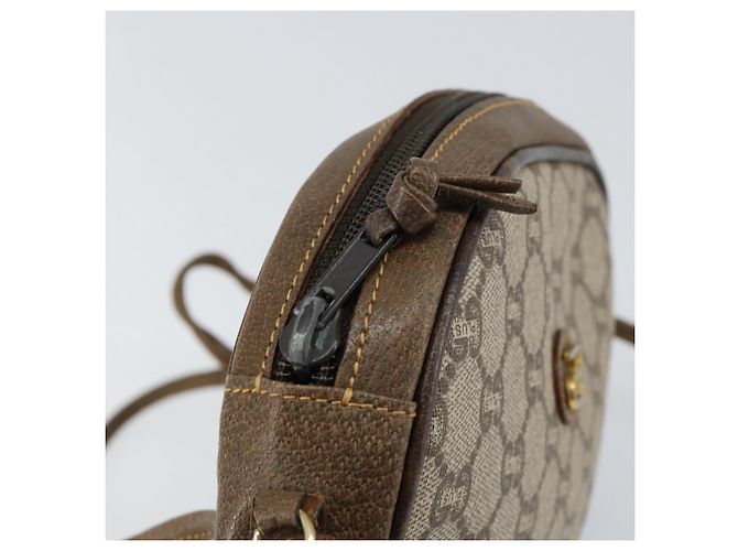 Borsa a spalla GUCCI GG Plus Supreme PVC Beige Oro Auth ep12104 D'oro - vista 10