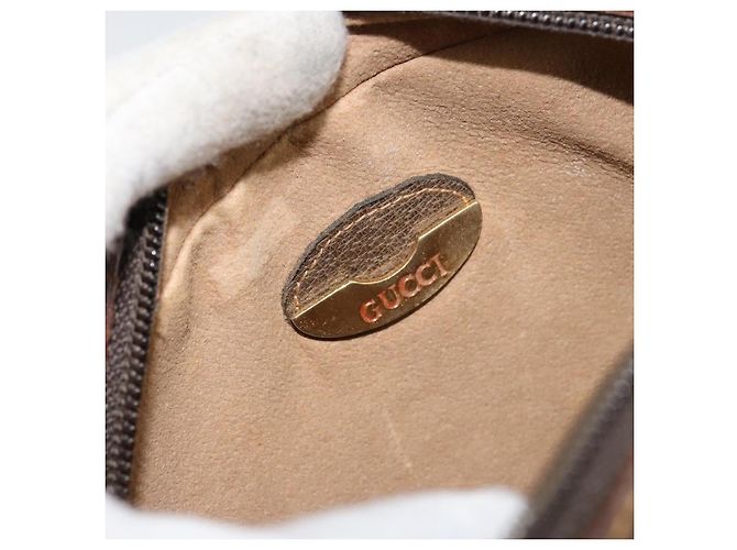 Borsa a spalla GUCCI GG Plus Supreme PVC Beige Oro Auth ep12104 D'oro - vista 11