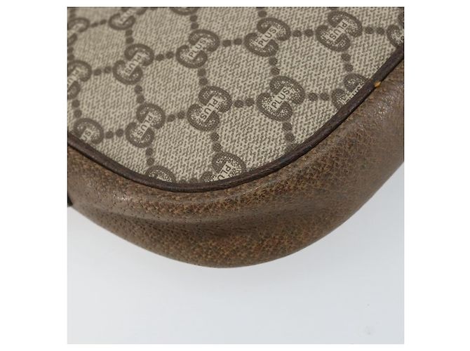 Borsa a spalla GUCCI GG Plus Supreme PVC Beige Oro Auth ep12104 D'oro - vista 14