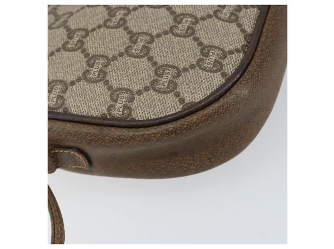 Borsa a spalla GUCCI GG Plus Supreme PVC Beige Oro Auth ep12104 D'oro - vista 16