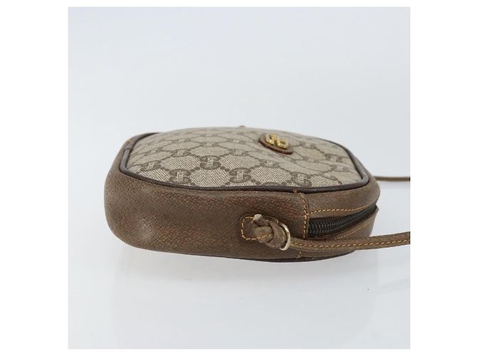 Borsa a spalla GUCCI GG Plus Supreme PVC Beige Oro Auth ep12104 D'oro - vista 3
