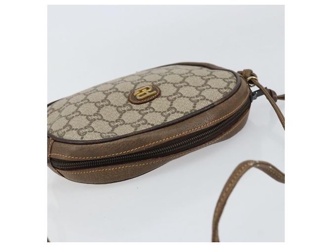 Borsa a spalla GUCCI GG Plus Supreme PVC Beige Oro Auth ep12104 D'oro - vista 6