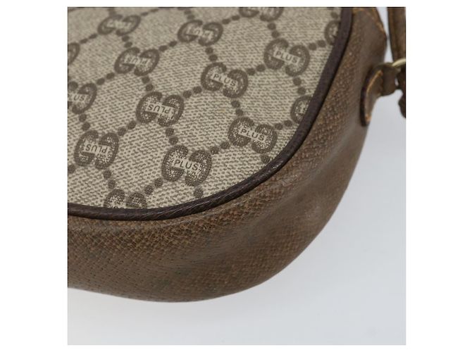 Borsa a spalla GUCCI GG Plus Supreme PVC Beige Oro Auth ep12104 D'oro - vista 9