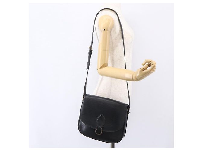 LOUIS VUITTON Borsa a Spalla Epi Saint Cloud GM Nera M52192 LV Auth BA8327 Nero - vista 26