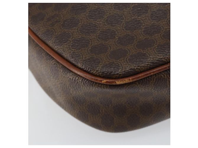 Céline Borsa a Spalla in Tela Macadam CELINE in Pelle PVC Marrone Oro Auth 148688 D'oro - vista 16