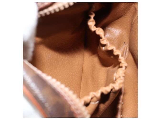 Céline Borsa a Spalla in Tela Macadam CELINE in Pelle PVC Marrone Oro Auth 148688 D'oro - vista 21