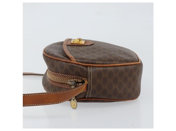 Céline Borsa a Spalla in Tela Macadam CELINE in Pelle PVC Marrone Oro Auth 148688 D'oro - vista 4