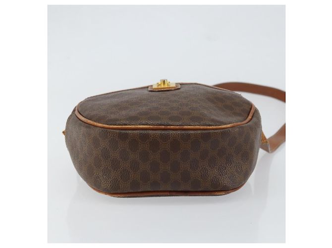 Céline Borsa a Spalla in Tela Macadam CELINE in Pelle PVC Marrone Oro Auth 148688 D'oro - vista 5