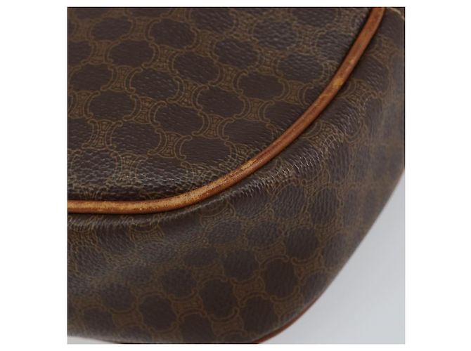 Céline Borsa a Spalla in Tela Macadam CELINE in Pelle PVC Marrone Oro Auth 148688 D'oro - vista 9