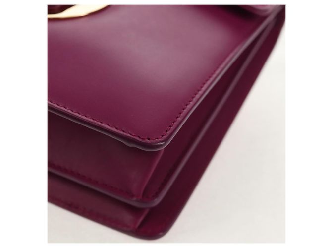 Borsa a spalla a catena Salvatore Ferragamo in pelle viola e oro Auth 152688V D'oro Porpora - vista 15