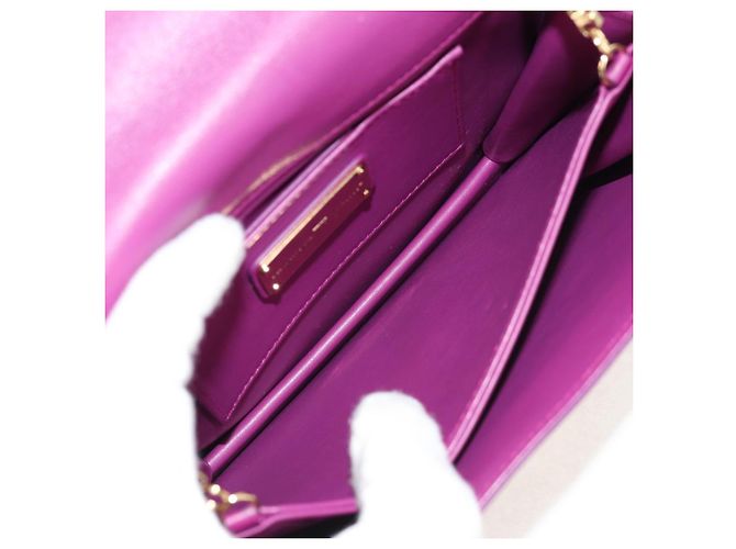 Borsa a spalla a catena Salvatore Ferragamo in pelle viola e oro Auth 152688V D'oro Porpora - vista 21