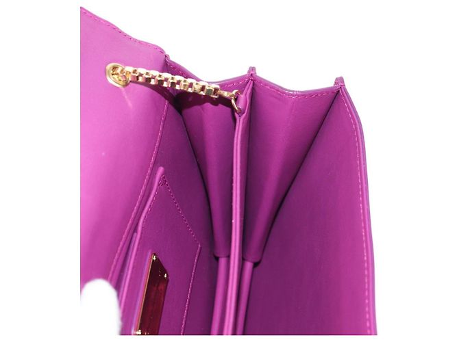 Borsa a spalla a catena Salvatore Ferragamo in pelle viola e oro Auth 152688V D'oro Porpora - vista 22