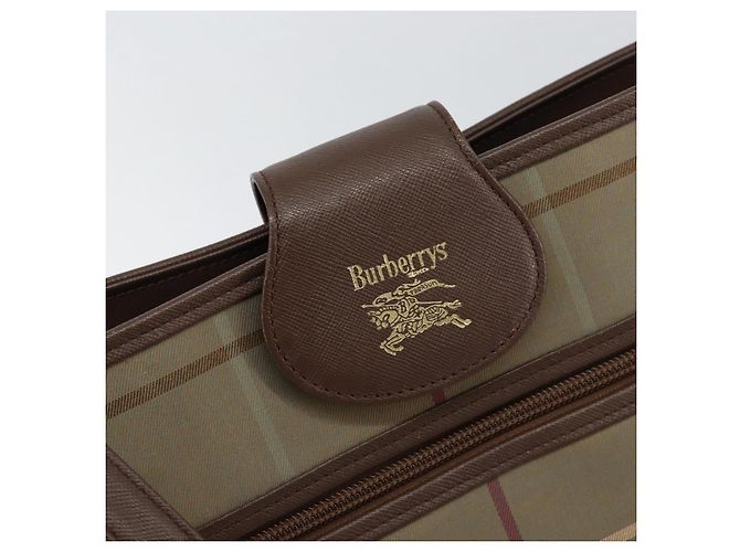 Autre Marque Borsa a Spalla Burberrys Nova Check in Tela Beige Oro Auth ka353 D'oro - vista 10