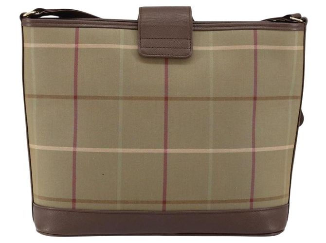 Autre Marque Borsa a Spalla Burberrys Nova Check in Tela Beige Oro Auth ka353 D'oro - vista 2