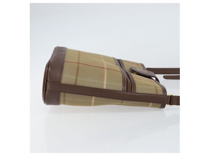 Autre Marque Borsa a Spalla Burberrys Nova Check in Tela Beige Oro Auth ka353 D'oro - vista 3