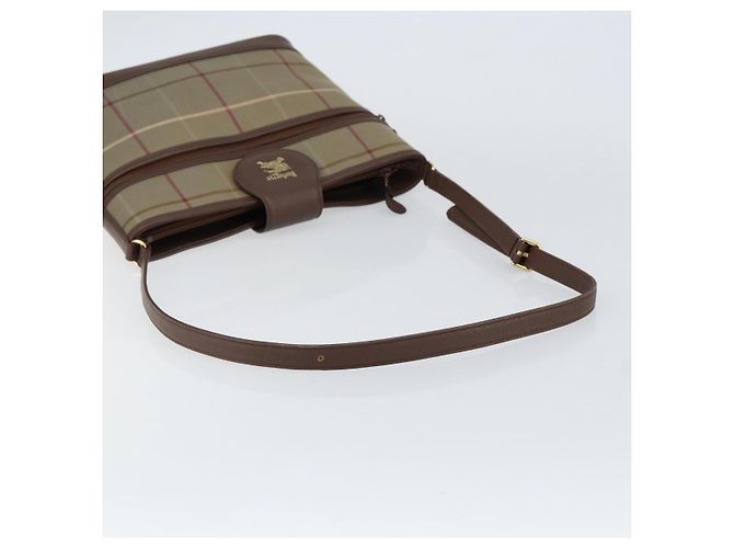 Autre Marque Borsa a Spalla Burberrys Nova Check in Tela Beige Oro Auth ka353 D'oro - vista 7