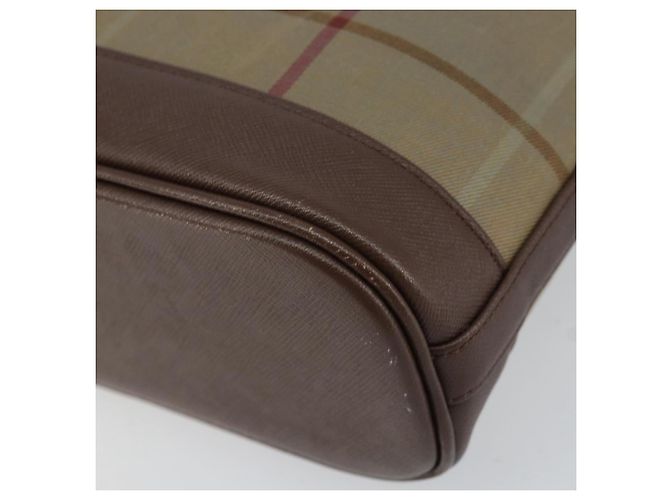 Autre Marque Borsa a Spalla Burberrys Nova Check in Tela Beige Oro Auth ka353 D'oro - vista 9