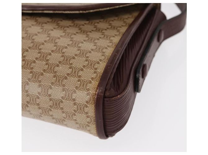 Céline Borsa a Spalla in Tela Macadam CELINE PVC Beige Oro Auth 153901 D'oro - vista 14
