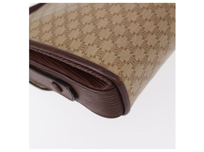 Céline Borsa a Spalla in Tela Macadam CELINE PVC Beige Oro Auth 153901 D'oro - vista 15