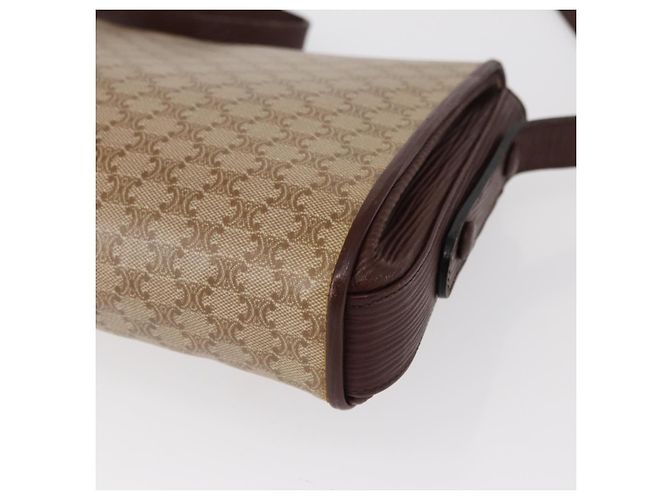 Céline Borsa a Spalla in Tela Macadam CELINE PVC Beige Oro Auth 153901 D'oro - vista 16