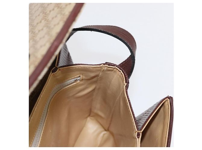 Céline Borsa a Spalla in Tela Macadam CELINE PVC Beige Oro Auth 153901 D'oro - vista 18