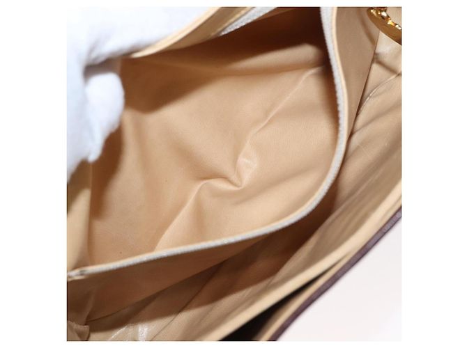 Céline Borsa a Spalla in Tela Macadam CELINE PVC Beige Oro Auth 153901 D'oro - vista 21