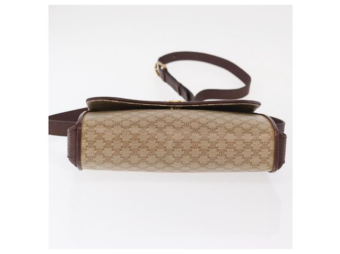Céline Borsa a Spalla in Tela Macadam CELINE PVC Beige Oro Auth 153901 D'oro - vista 5