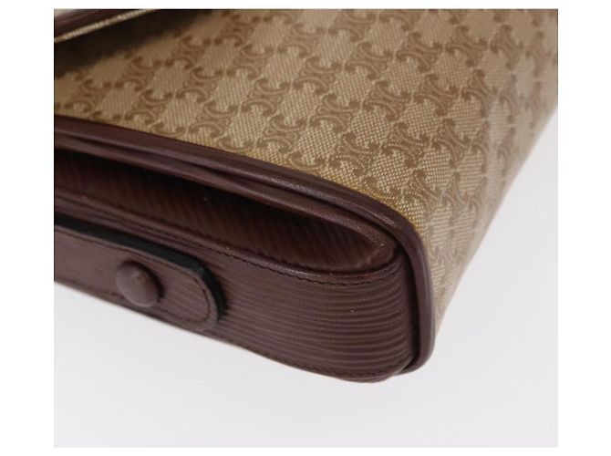 Céline Borsa a Spalla in Tela Macadam CELINE PVC Beige Oro Auth 153901 D'oro - vista 9