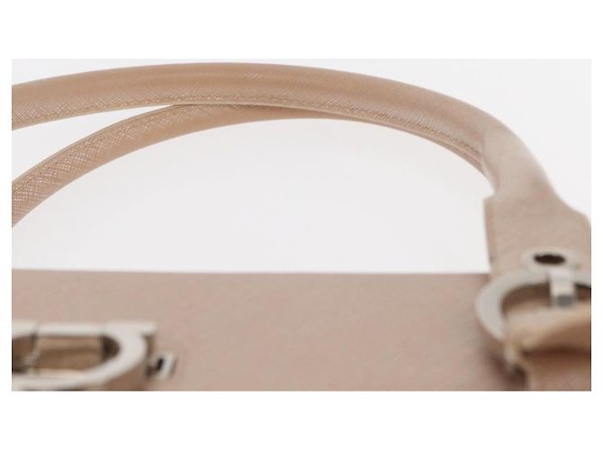 Sac à bandoulière Gancini en cuir rose argenté Salvatore Ferragamo Auth ka356 - vista 14