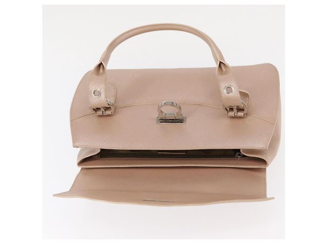 Sac à bandoulière Gancini en cuir rose argenté Salvatore Ferragamo Auth ka356 - vista 19