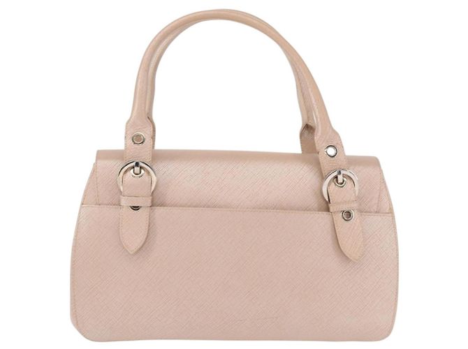 Sac à bandoulière Gancini en cuir rose argenté Salvatore Ferragamo Auth ka356 - vista 2