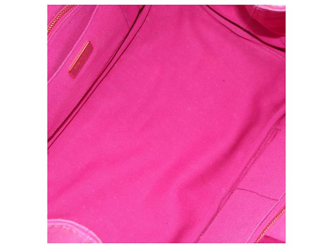 PRADA Canapa MM Borsa a Mano in Tela Rosa Oro Auth yk19772 D'oro - vista 11