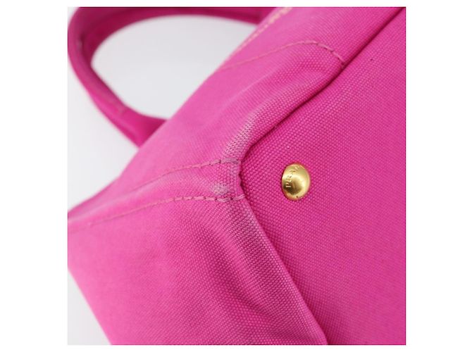 PRADA Canapa MM Borsa a Mano in Tela Rosa Oro Auth yk19772 D'oro - vista 14