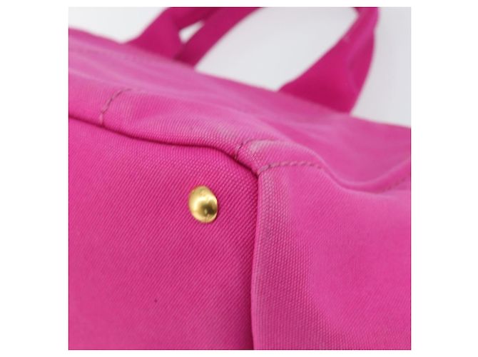 PRADA Canapa MM Borsa a Mano in Tela Rosa Oro Auth yk19772 D'oro - vista 15