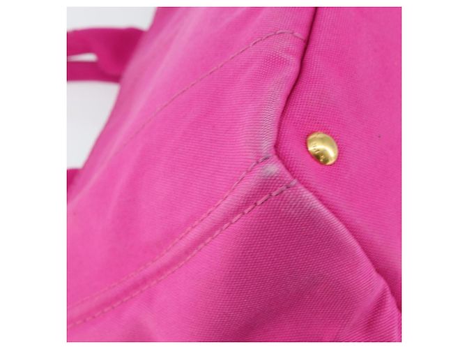 PRADA Canapa MM Borsa a Mano in Tela Rosa Oro Auth yk19772 D'oro - vista 16