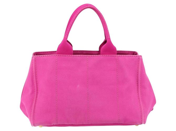 PRADA Canapa MM Borsa a Mano in Tela Rosa Oro Auth yk19772 D'oro - vista 2