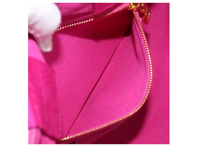 PRADA Canapa MM Borsa a Mano in Tela Rosa Oro Auth yk19772 D'oro - vista 21