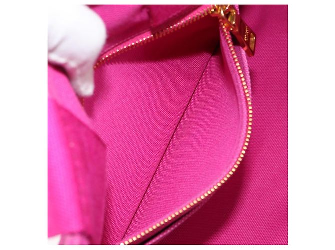 PRADA Canapa MM Borsa a Mano in Tela Rosa Oro Auth yk19772 D'oro - vista 23