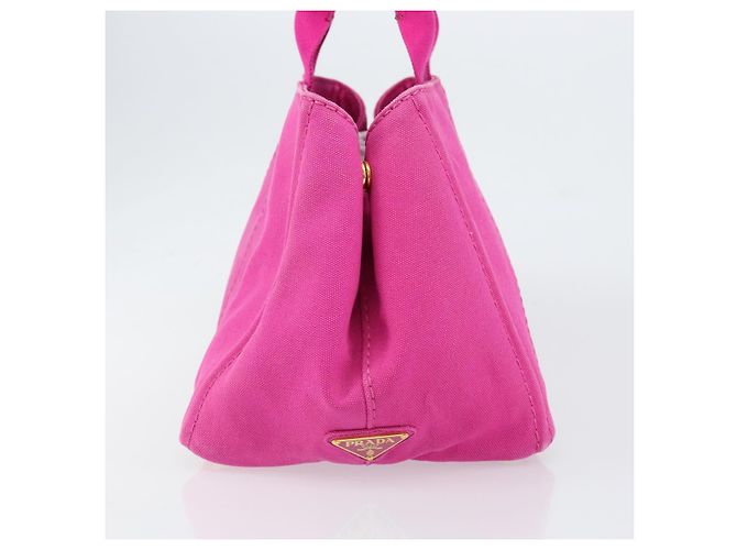 PRADA Canapa MM Borsa a Mano in Tela Rosa Oro Auth yk19772 D'oro - vista 3