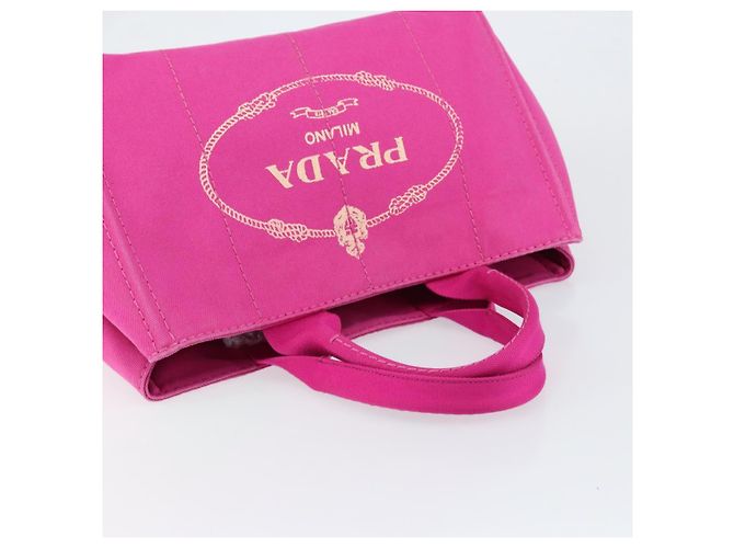 PRADA Canapa MM Borsa a Mano in Tela Rosa Oro Auth yk19772 D'oro - vista 6