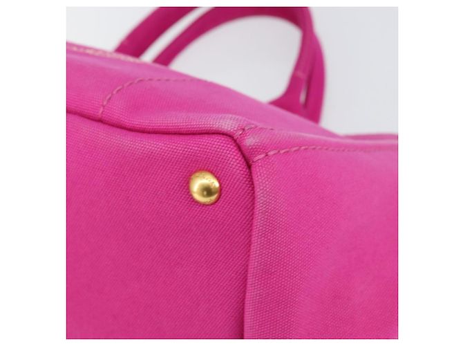 PRADA Canapa MM Borsa a Mano in Tela Rosa Oro Auth yk19772 D'oro - vista 9