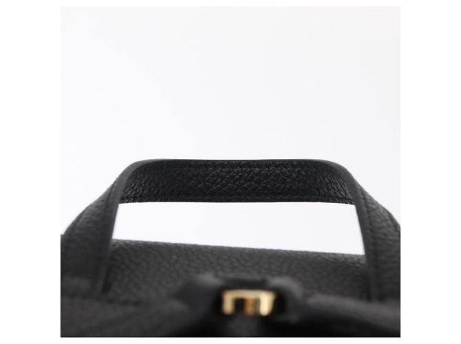 Zaino Gancini in pelle nera e oro Salvatore Ferragamo Auth 154075SM Nero D'oro - vista 14